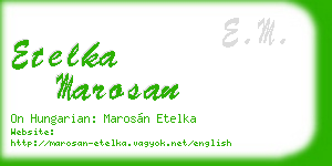 etelka marosan business card