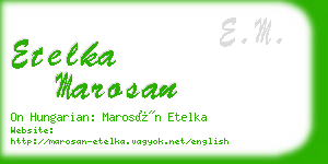 etelka marosan business card